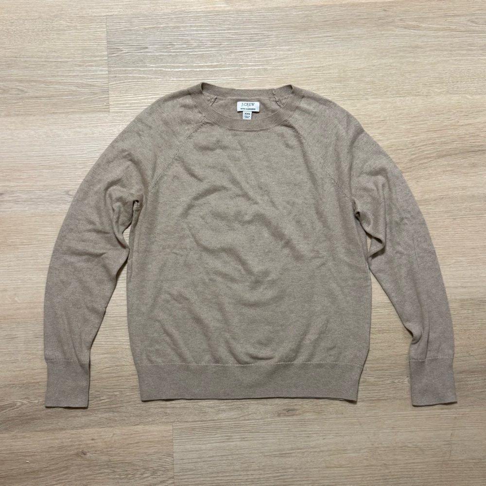 J. Crew NWOT Women’s Cotton Cashmere Blend Tan Crewneck Sweater